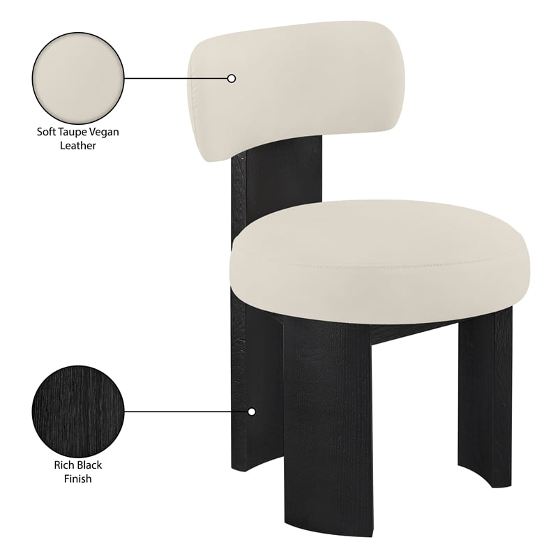 Meridian Furniture Atelier Taupe Vegan Leather Dining Chair (Set of 2)