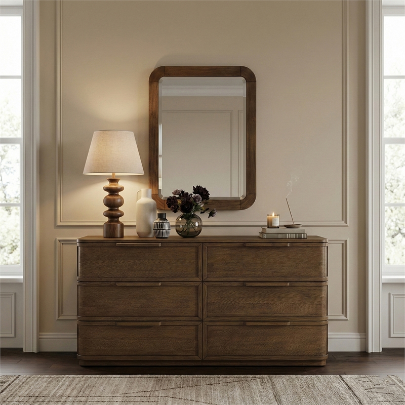Meridian Furniture Tiberio Brown Solid Wood Mirror