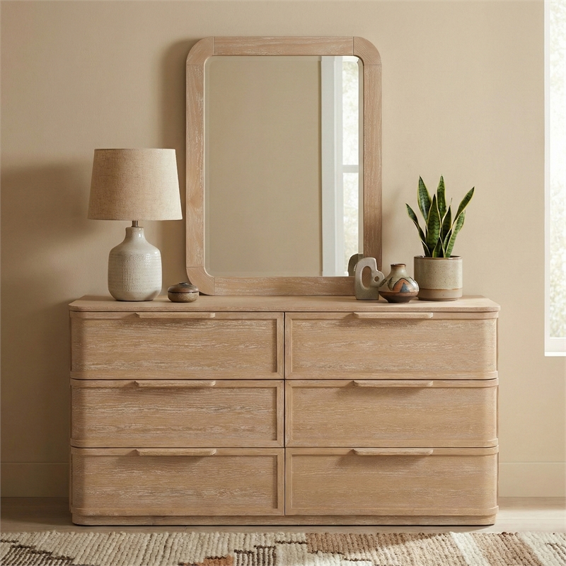 Meridian Furniture Tiberio Natural Solid Wood Mirror