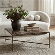 Meridian Furniture Valen Brown Marble And Iron Coffee Table