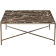 Meridian Furniture Valen Brown Marble And Iron Coffee Table
