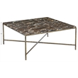 Meridian Furniture Valen Brown Marble And Iron Coffee Table
