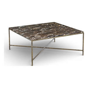 Meridian Furniture Valen Brown Marble And Iron Coffee Table