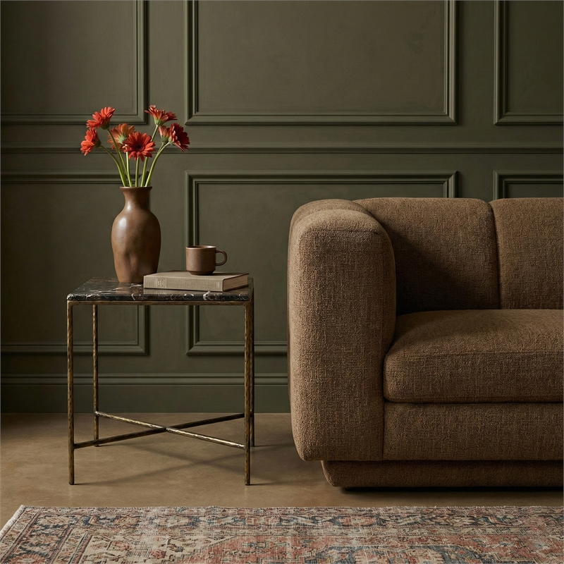 Meridian Furniture Valen Brown Marble And Iron End Table