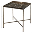 Meridian Furniture Valen Brown Marble And Iron End Table