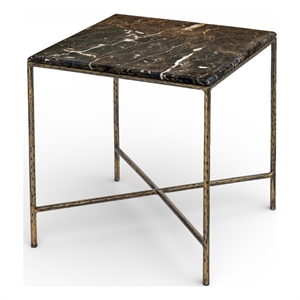 Meridian Furniture Valen Brown Marble And Iron End Table