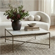 Meridian Furniture Valen White Marble And Iron Coffee Table