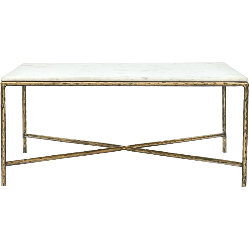 Meridian Furniture Valen White Marble And Iron Coffee Table