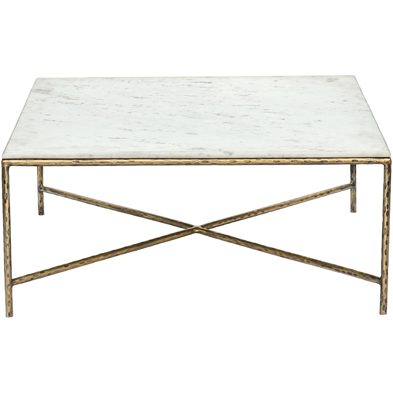 Meridian Furniture Valen White Marble And Iron Coffee Table