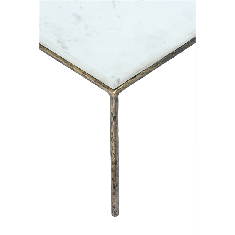 Meridian Furniture Valen White Marble And Iron Coffee Table