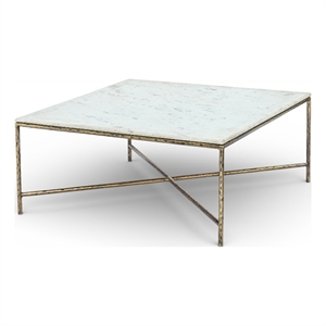 Meridian Furniture Valen White Marble And Iron Coffee Table