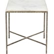 Meridian Furniture Valen White Marble And Iron End Table