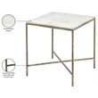 Meridian Furniture Valen White Marble And Iron End Table