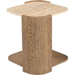 Meridian Furniture Calabria Beige Marble And Brown Oak Wood End Table