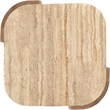 Meridian Furniture Calabria Beige Marble And Brown Oak Wood End Table