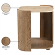 Meridian Furniture Calabria Beige Marble And Brown Oak Wood End Table