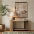 Meridian Furniture Calabria Beige Marble And Brown Oak Wood Console Table
