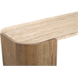 Meridian Furniture Calabria Beige Marble And Brown Oak Wood Console Table