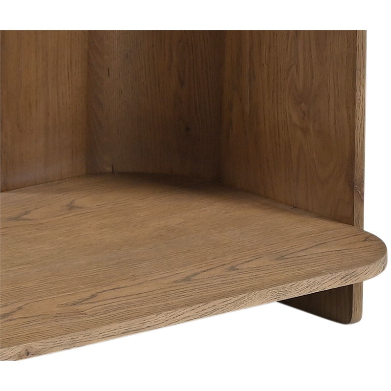 Meridian Furniture Calabria Beige Marble And Brown Oak Wood Console Table