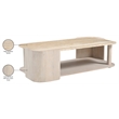 Meridian Furniture Calabria Beige Marble And Cream Oak Wood Coffee Table