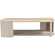 Meridian Furniture Calabria Beige Marble And Cream Oak Wood Coffee Table