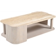 Meridian Furniture Calabria Beige Marble And Cream Oak Wood Coffee Table
