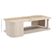 Meridian Furniture Calabria Beige Marble And Cream Oak Wood Coffee Table