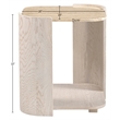 Meridian Furniture Calabria Beige Marble And Cream Oak Wood End Table