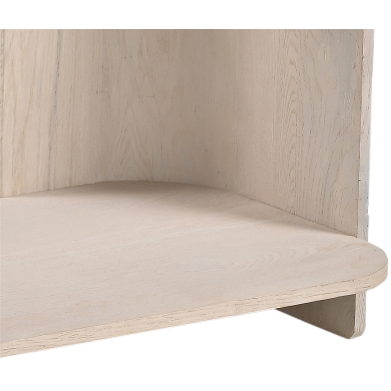 Meridian Furniture Calabria Beige Marble And Cream Oak Wood Console Table