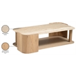 Meridian Furniture Calabria Beige Marble And Natural Oak Wood Coffee Table