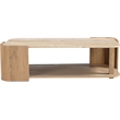 Meridian Furniture Calabria Beige Marble And Natural Oak Wood Coffee Table