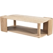 Meridian Furniture Calabria Beige Marble And Natural Oak Wood Coffee Table