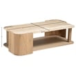 Meridian Furniture Calabria Beige Marble And Natural Oak Wood Coffee Table