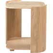 Meridian Furniture Calabria Beige Marble And Natural Oak Wood End Table