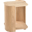 Meridian Furniture Calabria Beige Marble And Natural Oak Wood End Table