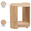 Meridian Furniture Calabria Beige Marble And Natural Oak Wood End Table