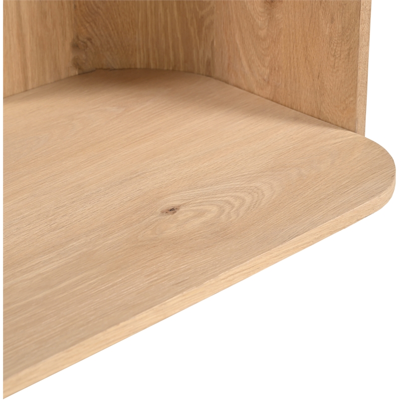 Meridian Furniture Calabria Beige Marble And Natural Oak Wood Console Table