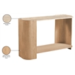 Meridian Furniture Calabria Beige Marble And Natural Oak Wood Console Table