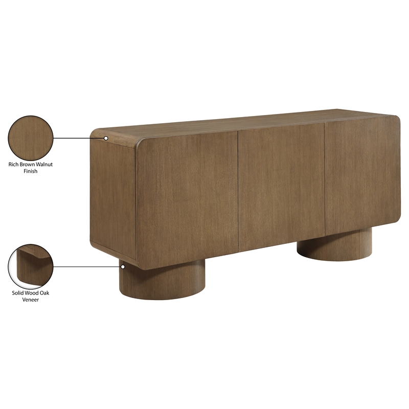 Meridian Furniture Adagio Brown Solid Wood And Oak Veneer Sideboard/Buffet