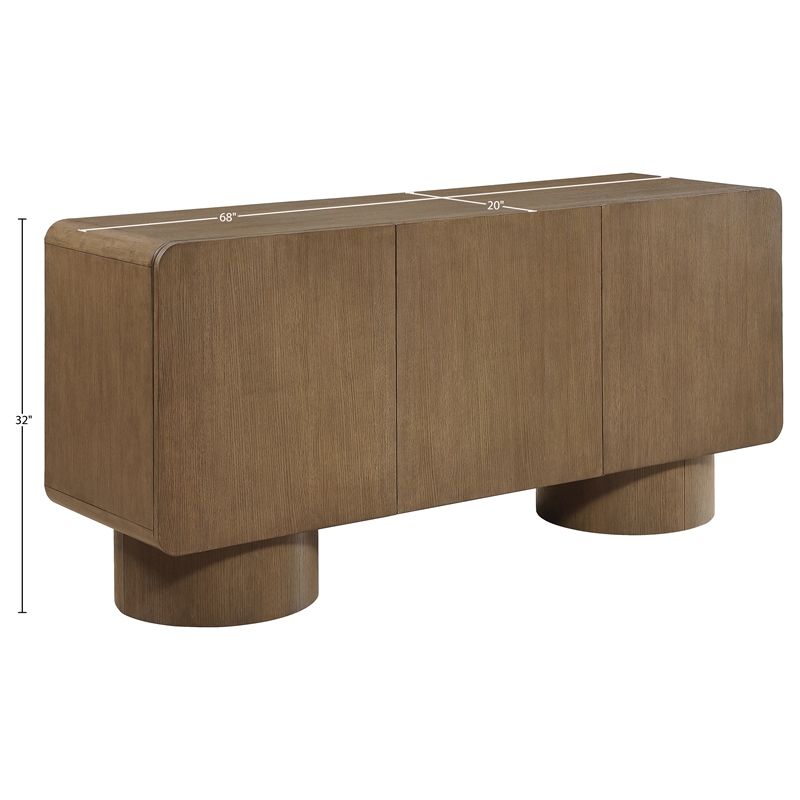 Meridian Furniture Adagio Brown Solid Wood And Oak Veneer Sideboard/Buffet