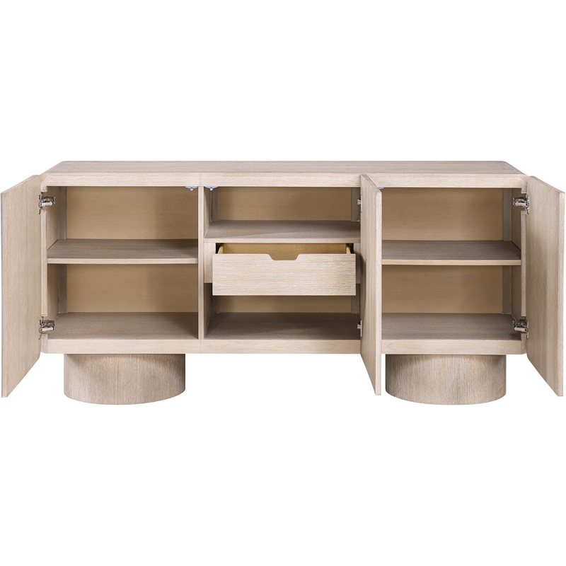 Meridian Furniture Adagio Natural Solid Wood And Oak Veneer Sideboard/Buffet