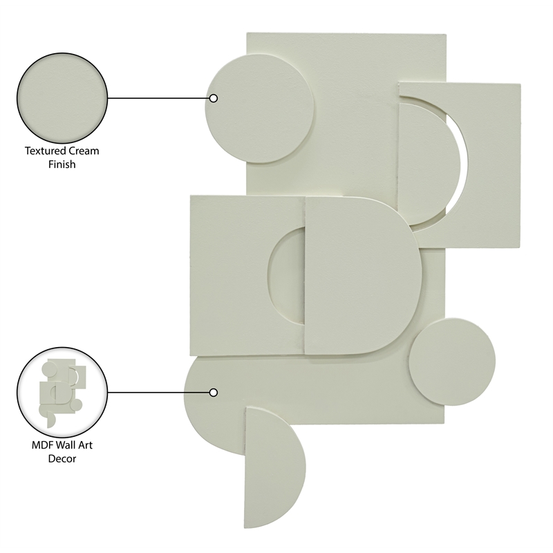 Meridian Furniture Nuvori Cream Wall Decor