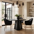 Meridian Furniture Ferro Black Linen Textured Performance Fabric Dining AC