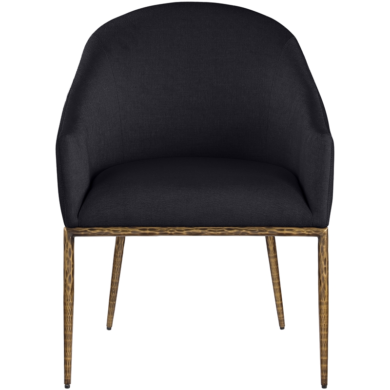 Meridian Furniture Ferro Black Linen Textured Performance Fabric Dining AC
