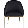 Meridian Furniture Ferro Black Linen Textured Performance Fabric Dining AC