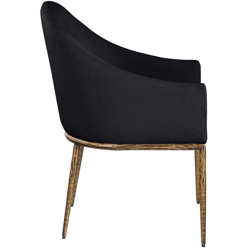 Meridian Furniture Ferro Black Linen Textured Performance Fabric Dining AC