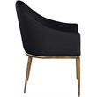 Meridian Furniture Ferro Black Linen Textured Performance Fabric Dining AC