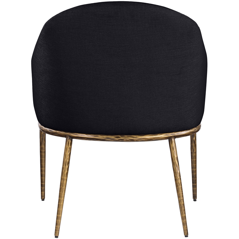 Meridian Furniture Ferro Black Linen Textured Performance Fabric Dining AC