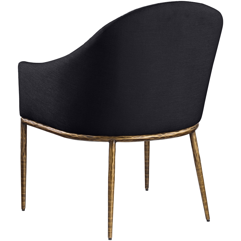 Meridian Furniture Ferro Black Linen Textured Performance Fabric Dining AC