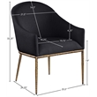Meridian Furniture Ferro Black Linen Textured Performance Fabric Dining AC